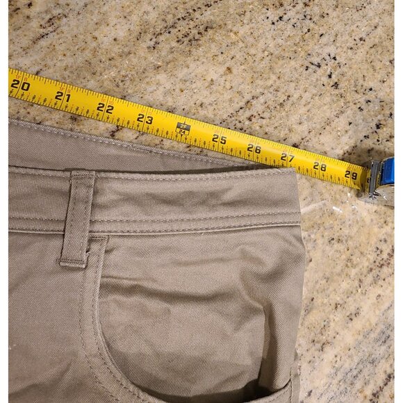 NWOT Woman Within Plus Size 34W Zip Up Tan Stretch Denim Modern Fit Shorts Cuff - Picture 3 of 12